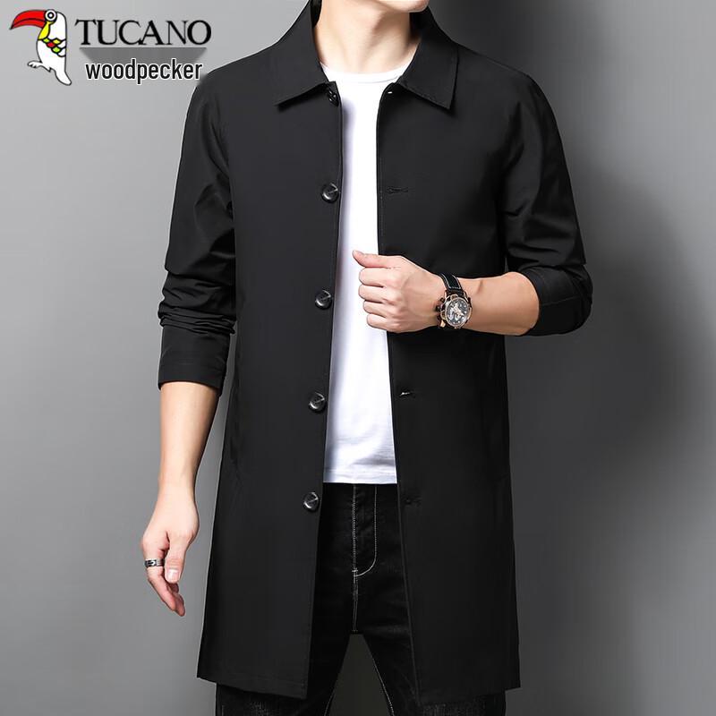 TUCANO Men's Autumn Mid-Length Business Casual Lapel Trench Coat