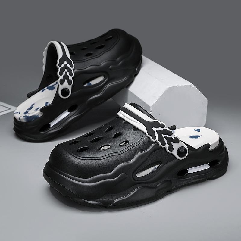 Personalized Couple EVA Hole Shoes Non-slip Wear-resistant Soft Elastic Heightening Sole Simple Leisure Outdoor