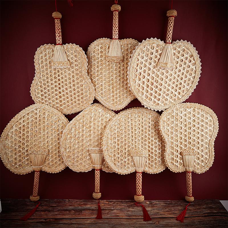 Hand-Woven Woven Straw Hand Fan Old Summer Natural Environmentally Friendly