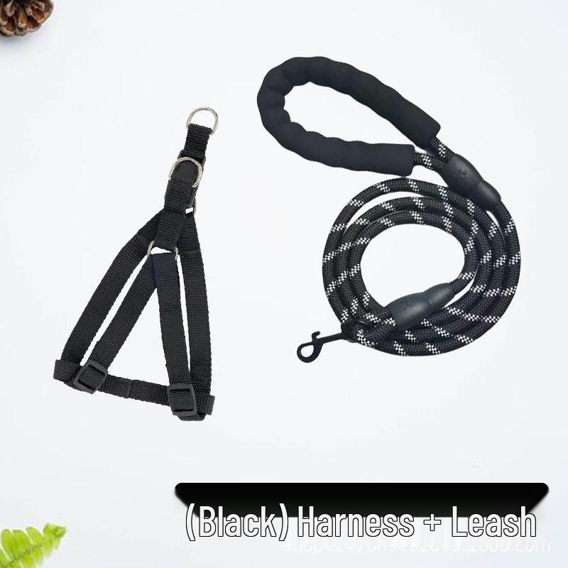 Reflective Adjustable Harness and Leash for Medium to Large Dogs - Outdoor Pet Supplies