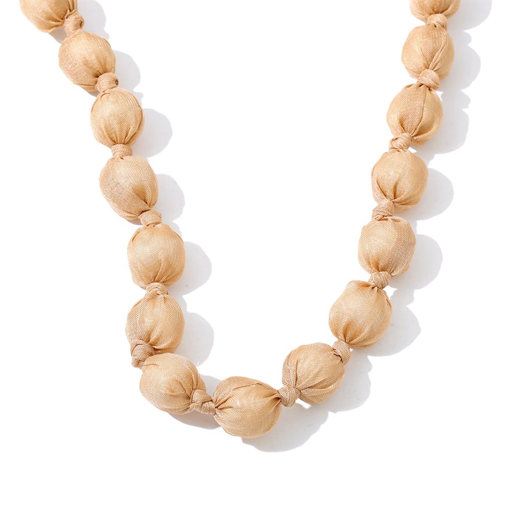 

Yhpup 155cm Wood Fabric Round Beads Long Chain Necklace Arrivals Stylish Unique Sweater Chain Jewelry Women Accessories