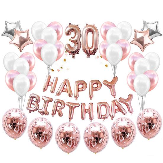 Happy Birthday Number Star Balloons Confettis Set Home Restaurant Party Decor