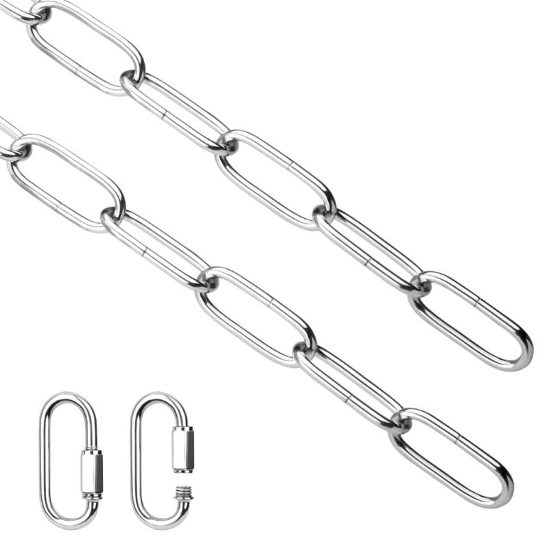 Adjustable Metal Pendant Chandelier Chain with Detachable Link 6 feet Industrial Light Fixture Chain Easy to Install