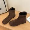 New short boots fashion short tube versatile pig's trotters autumn split-toed boots French Chelsea thin boots women's black