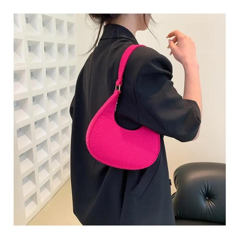 Temperament Handbag Casual Trendy Stone Pattern Shoulder Bag Single Shoulder Design Winter Fashion Women'S Underarm Bag