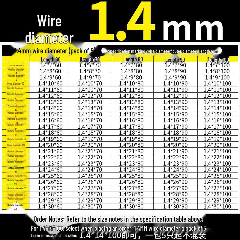 Universal Y-Type Compression Spring, 0.2-2.0mm Wire Diameter, Small Pressure Return Spring