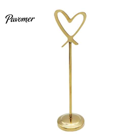 Desktop Photo Display Stands Hollow Heart Table Number Holder, Love Place Card Stand, Metal Seat Holders Clip for Photos, Food Signs, Memo Notes,