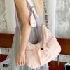 Korean Style Crossbody Dumpling Bag Versatile Nylon Shoulder Bag Pleated Drawstring Bag  Ladies