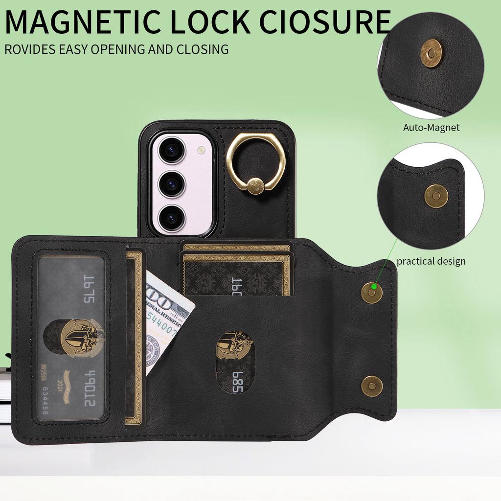 For Samsung Galaxy S23 Series.for Samsung Galaxy S23, S23+, S23 Ultra, S23 FE Ring Bracket Card Holder Slots Cover Phone Case