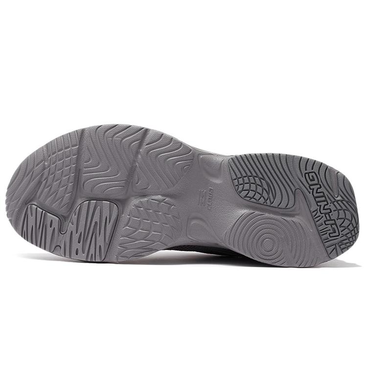 Li Ning Cushioning Slip Resistant Abrasion Resistant Support Low Top Running Shoes Men's Gray ARLS013-2