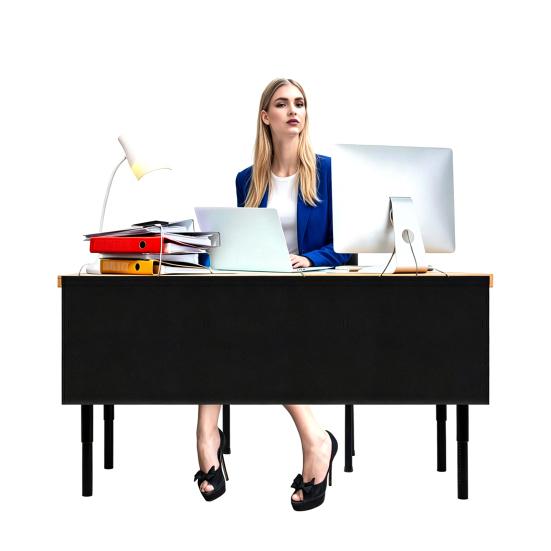 Table Privacy Screen with Hook And Loop Design Panel Durable Oxford Cable Management Organizer for Workspace Organization And Privacy Panel