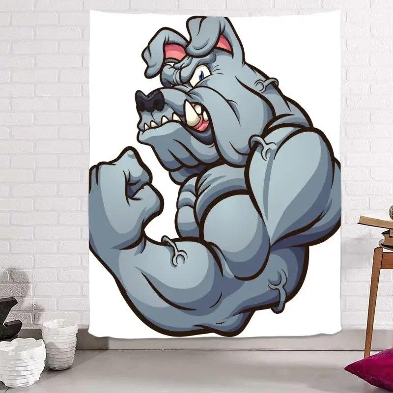 Свирепые животные акула-носорог собака гобелен мачо фон ткань фитнес гостиная спальня — фото 16
