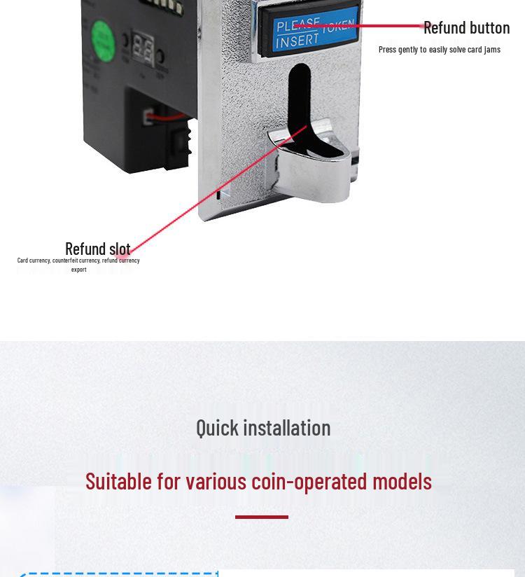 616 Multi-Currency Coin Acceptor for Vending and Claw Machines (Accepts 1 Yuan, 5 Jiao, and Foreign Coins)