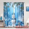 2pcs,Curtains Cute Snowman Christmas Gifts Snowflakes (3) Print Popular Curtains 100% Polyester Curtains Holiday Use for Kitchen
