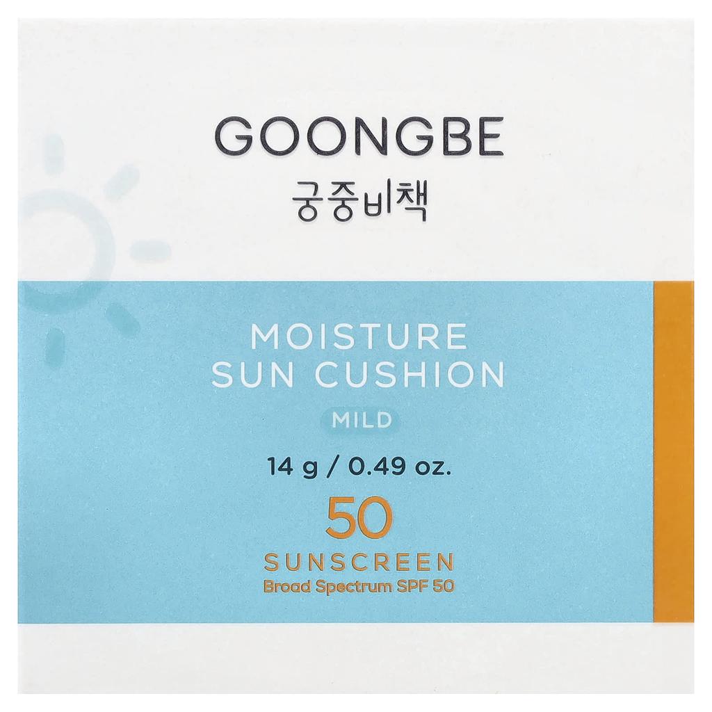 Goongbe Moisture Sun Cushion Sunscreen, Mild, SPF 50, 14g (0.49oz)