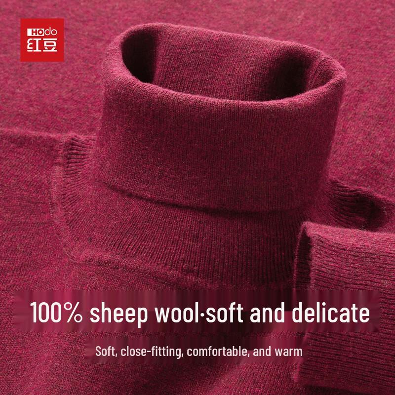 Hodo Men's 100% Wool High-Neck Sweater