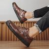 Handgefertigte Stiefel aus echtem Leder für Herren, bequeme Stiefeletten für Herren, Freizeitschuhe, Mokassin-Stiefel