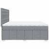 Box Spring Bed with Mattress Light Grey 200 x 200 cm Fabric