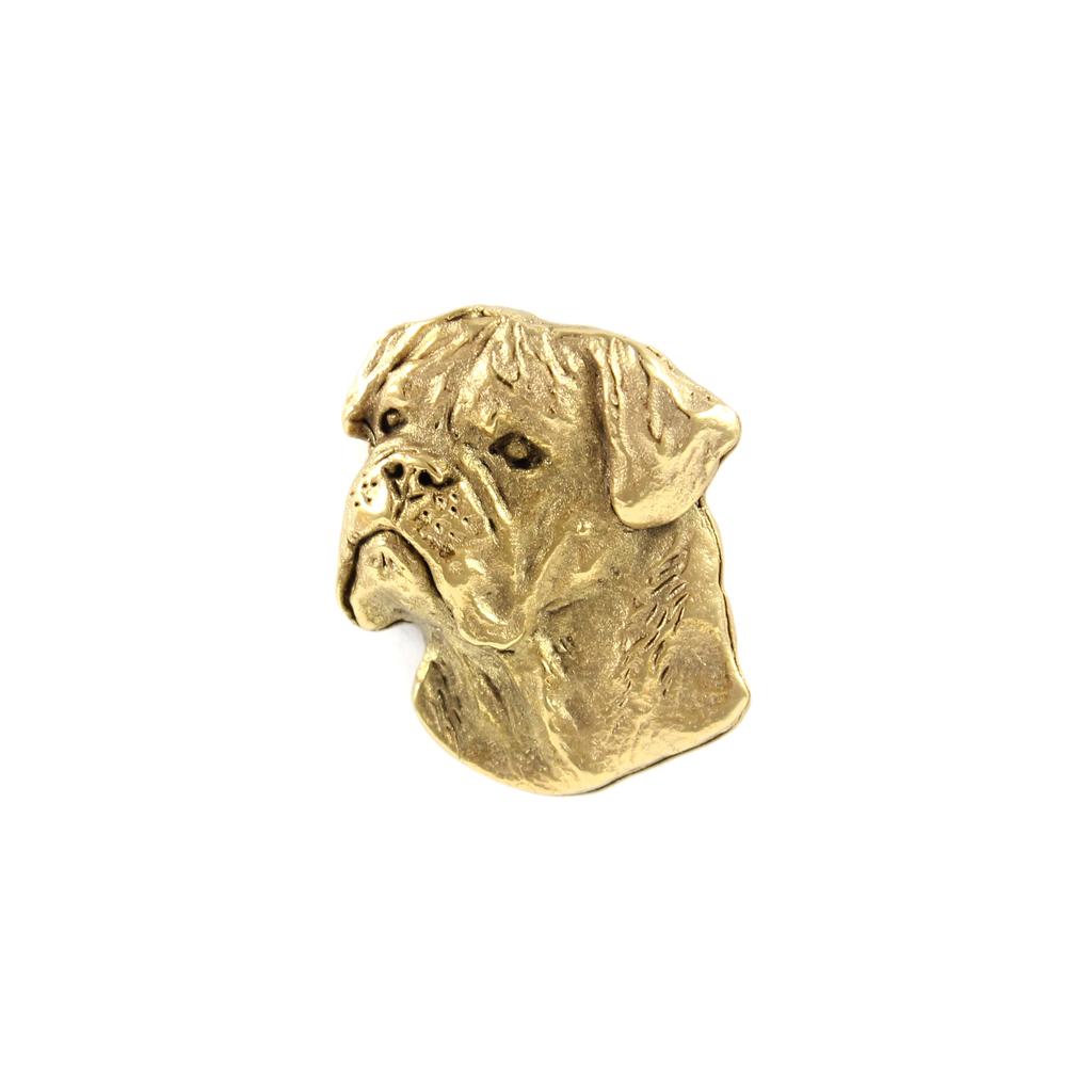 Bullmastiff I - Dog Brooch In Decorative Box, Elegant Gold-plated Pin, Art-Dog Brand Jacket Pin
