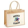 Beach Bag - PLANETEE - Thank You Athletics Coach - Natural Cotton - Printed In France - Large Capacity