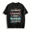 California City Print Tshirt Casual Loose Coconut Tree Top Pure Cotton T-shirt
