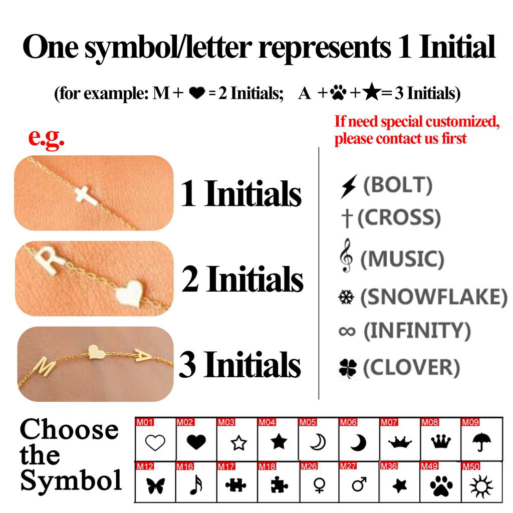 Lemegeton Customized Initial Bracelet with Symbol A-Z Letters Bracelets Stainless Steel Jewelry for Mom Girls Personalized Gifts