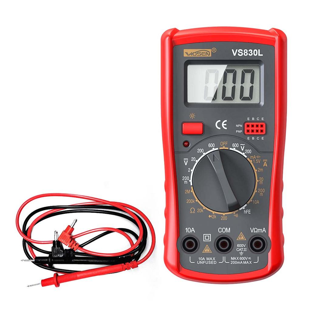 Digital Multimeter Manual Type AC/DC Voltage Current Tester Ohm Ammeter Detector Tool Backlit Screen 1999 Counts with Support