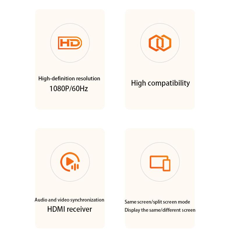 Video Adapter/Converter Wireless HD Transmitter Receiver 50m Extender Receiver HDMI-compatible Video Transmitter Screen Mirroring Screen Sharing