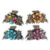 4x Diamante Turquoise Jaw Clip Womens Metal Updo Hair Clamp Barrette