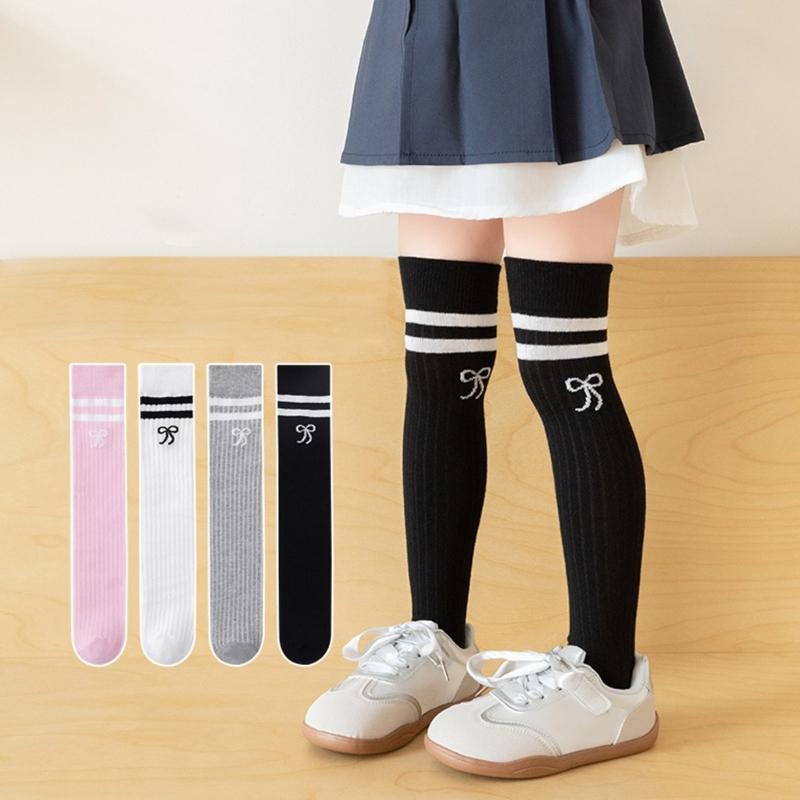 Pair Kids Long Tube Socks Fashionable Kids Socks Comfortable Fit Cotton Socks Knee Length Socks for Girls Ages 3 To 12