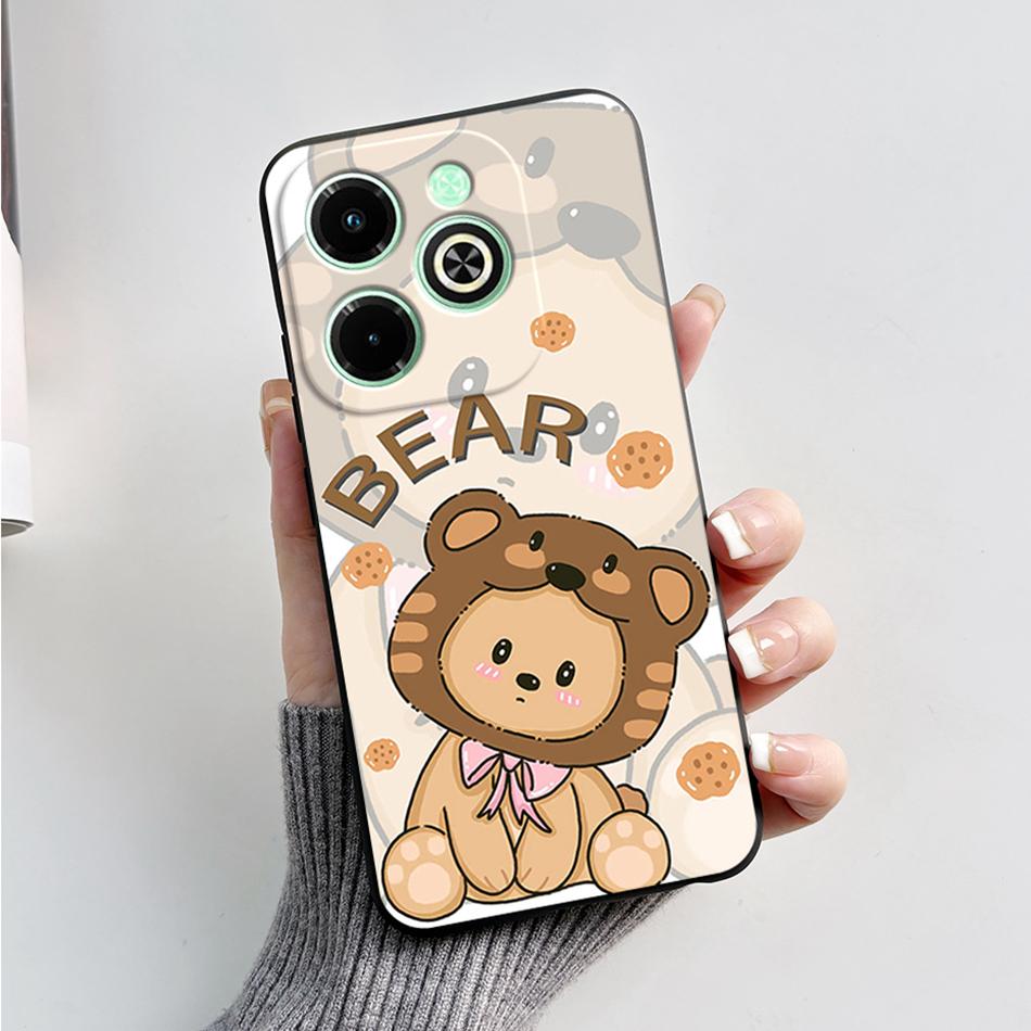 For Infinix Hot 40i Case Hot40i Fashion Marble Black Silicone Soft Phone Case For Infinix Hot 40i 40 i X6528B Back Cover Fundas