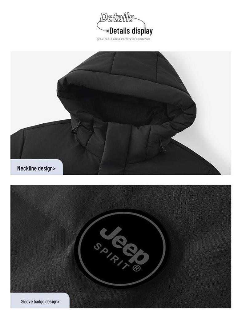 Jeep Spirit Warm Down Jacket for Couples - Men's and Women's Winter Coat with Custom Logo