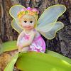 4 sztuk/zestaw Fairy Garden kwiat do składania anioły Ornament miniaturowy wystrój figurki z żywicy