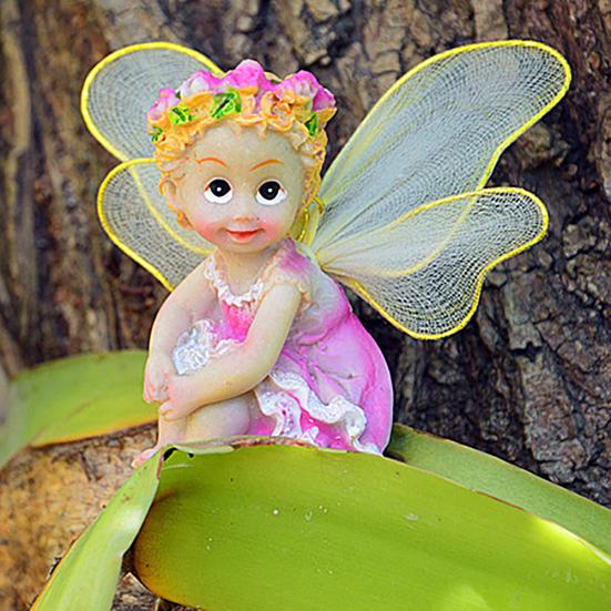 4 sztuk/zestaw Fairy Garden kwiat do składania anioły Ornament miniaturowy wystrój figurki z żywicy
