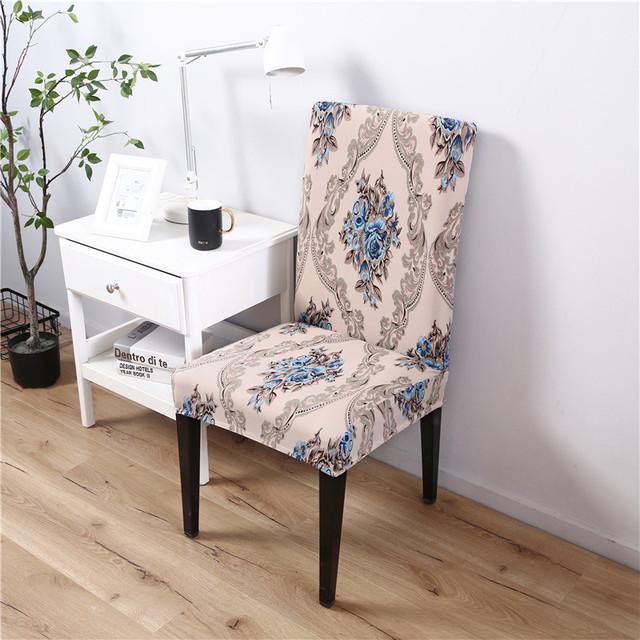 Printed Dining Chair Case Spandex Elastic Chair Slipcover Case Stretch Seat Covers For Wedding Hotel Banquet Home Use Dining Room