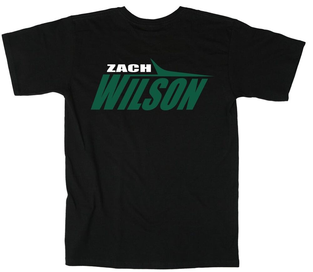 

Черная футболка унисекс с логотипом Zach Wilson York Jets Stealth