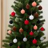 12pcs 6cm Flocking Ball Hanging Ornament Shatterproof Christmas Spheres  New Year Noel