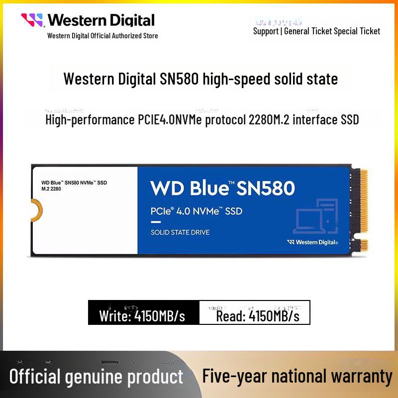 

WD Blue SN580 NVMe M.2 SSD - Високошвидкісний накопичувач для ноутбуків та настільних ПК: 500 ГБ, 1 ТБ, 2 ТБ 500GB Blue Disk PCIe 4.0