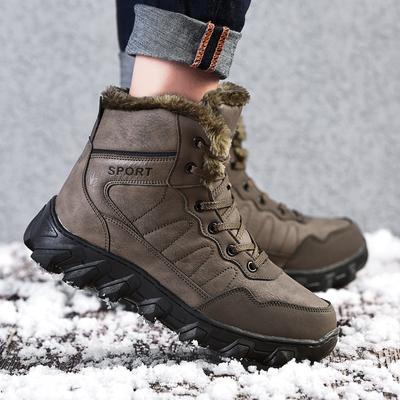 Neue Winter-Baumwollschuhe integrierte Pelz-Schneestiefel Sport-Outdoor-Wanderstiefel Samt warme Schneestiefel