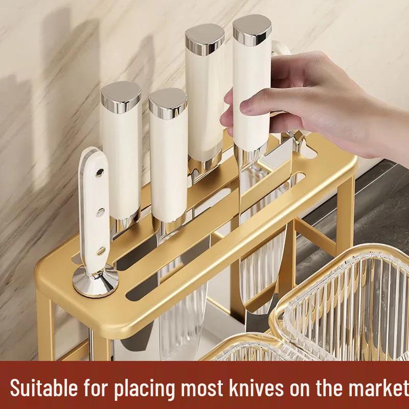 Wall-Mounted Light Luxury Chopstick & Knife Holder Rack