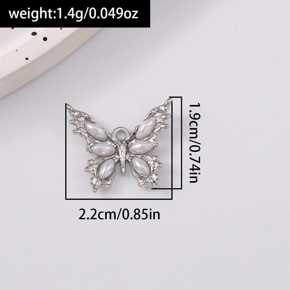 5pcs Delicate Pearl Butterfly Charms for Jewelry Making DIY Necklace Bracelet Earrings Accessories Supplies
