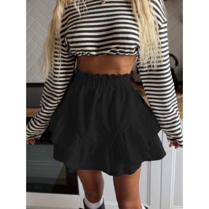 Summer New High-Waisted Ruffle Girls Cake Skirt Casual Skirts For Women