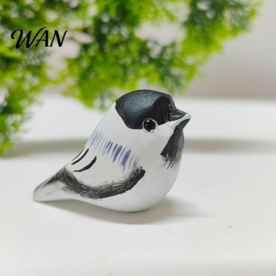 Durable Bird Figurine Handmade Wooden Carving Statue Miniature Wildlife Sculpture for Living Room Office Desktop TV Stand Decor Gifts Lovers