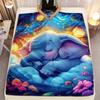 1pc Sleeping Elephant Blanket Magical Night Sky Blanket Cartoon Baby Elephant Blanket Dreamy Cloud Design Kids Room Decor Gift