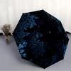 1pc Floral Midnight Automatic Open/Close Umbrella with Windproof, Functional Design, 8-Rib Sturdy Canopy