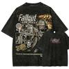 Fallout Anime Lover Washed T-shirt Year Round Clothing High Quality Personality Clothes Plus Size Unisex New Model Couples Tee