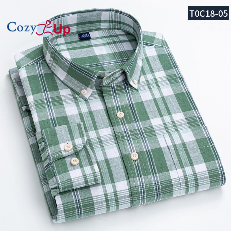 Cotton Linen Long Sleeve Shirts for Men Business Casual Plaid Shirt Male Breathable Summer  With Front Pocket