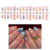 30Pieces Fashionable Acrylic Nail With Handmade Floral Art And Waterproof Coating For Daily Wear Or Parties