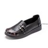 Fashion New Pu Leather Flats Mother Single Shoes Soft Sole Comfortable Non-slip Women's Loafers Large Size 42