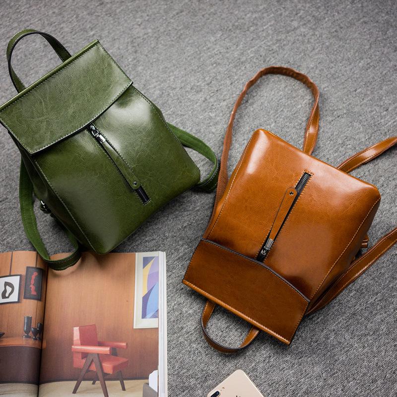 Genuine Leather Women's Bag Fashion All-in-one Bag Cowhide Bag Shoulder Backpack